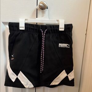 Puma Black and White Skirt with Multicolor Drawstring